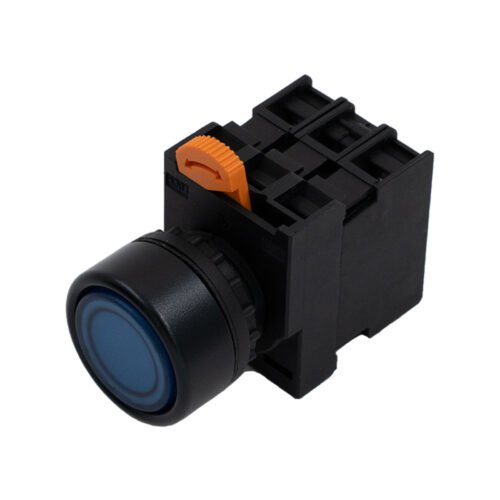 1NO1NC Illuminated Momentary Flat Head Push Button Switch, AC/DC 24V