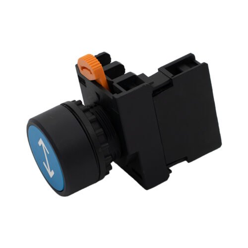 1NO Momentary Flat Head Push Button Switch with ↕ Bi-directional Arrow