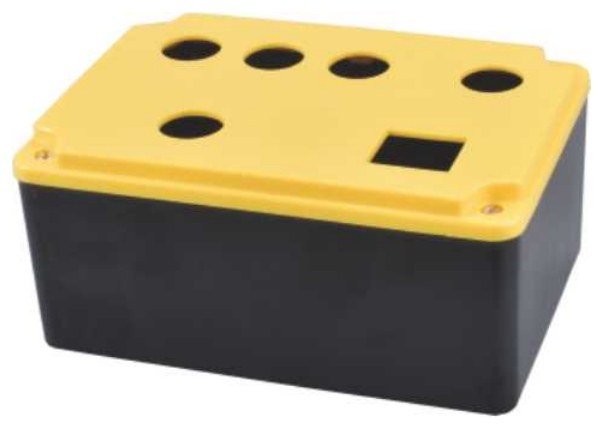 AH11 control enclosure with multiple 22 mm operator cutouts for push buttons and selector switches